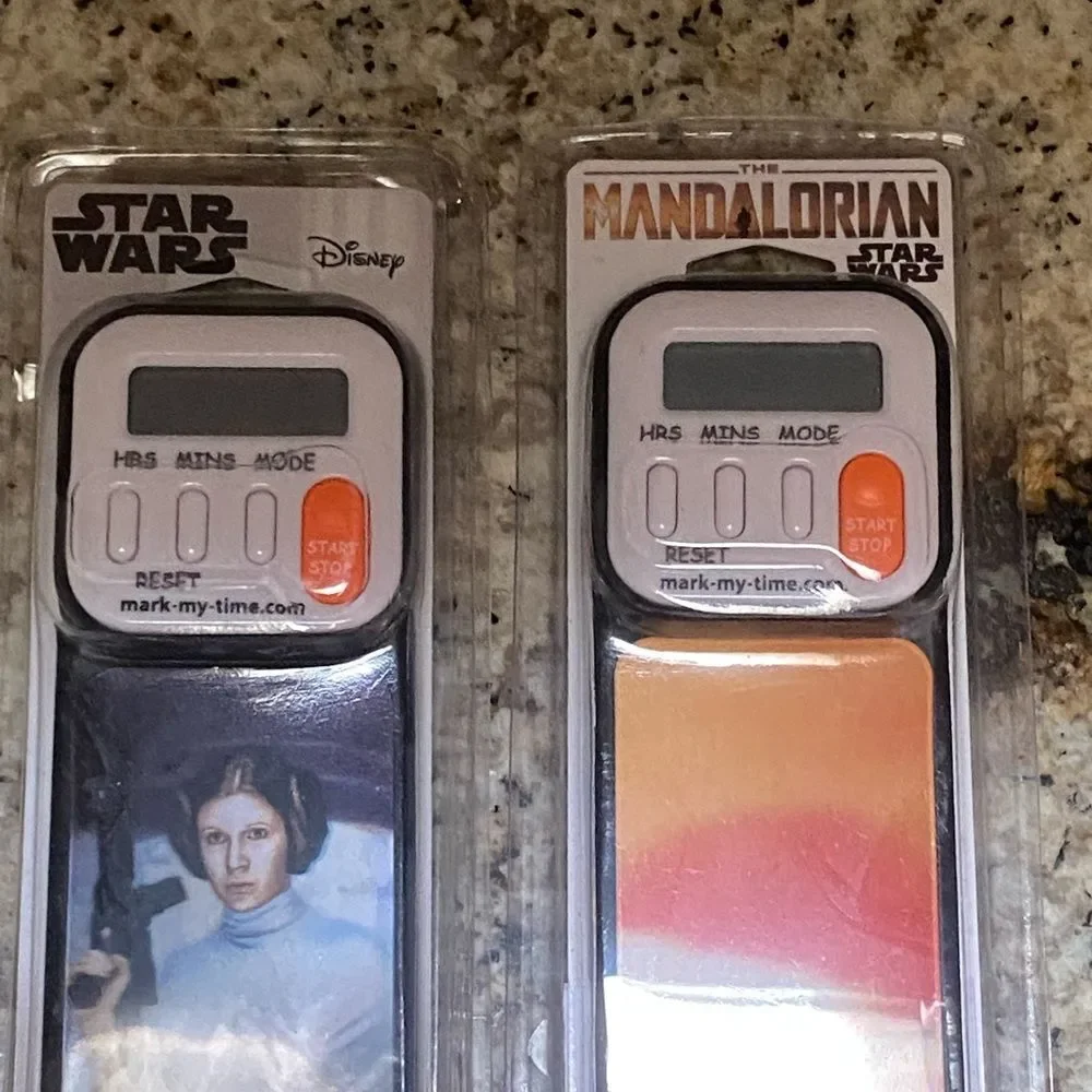 Star Wars Bookmark Reading Timer Set Princess Leia & Mandalorian Baby Yoda NEW